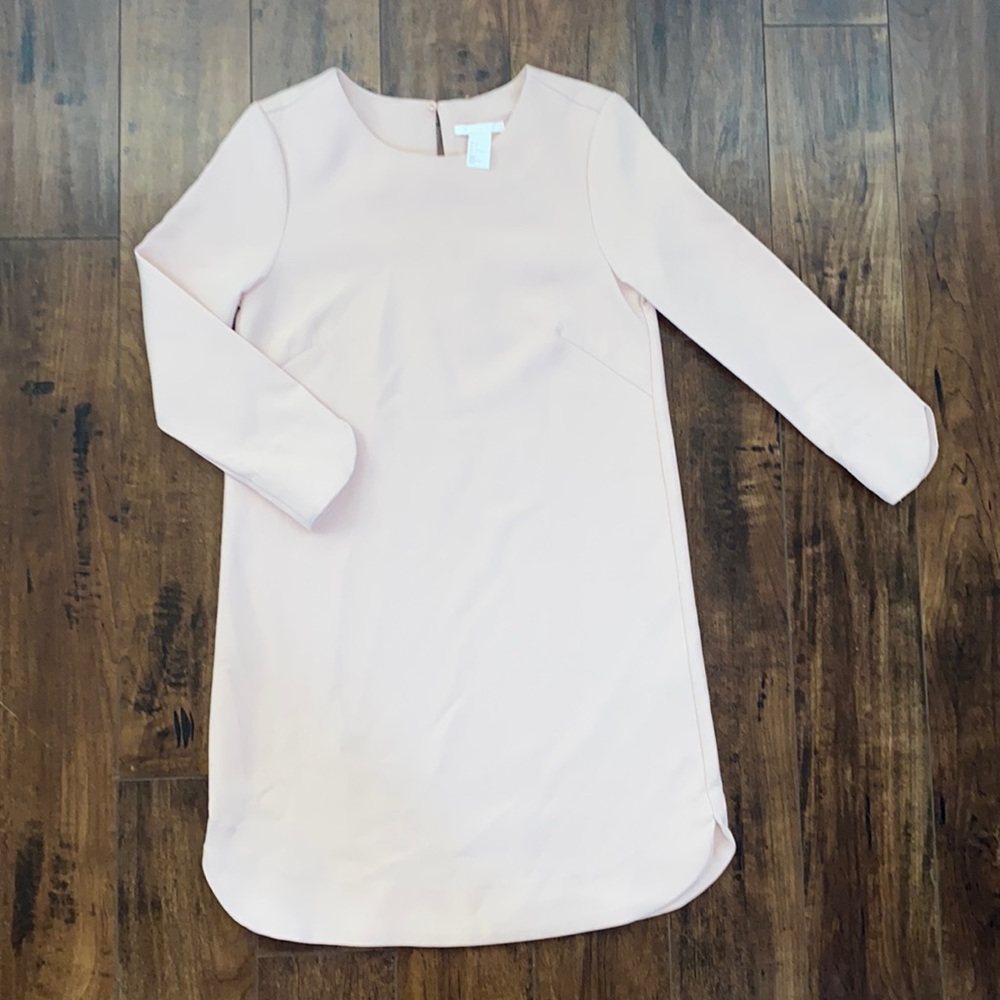 H&M Long Sleeve Blush Pink A-Line Dress